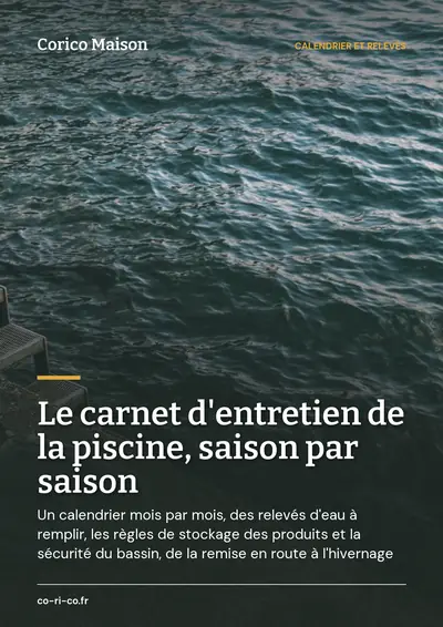 Couverture de l'ebook Le carnet d'entretien de la piscine, saison par saison