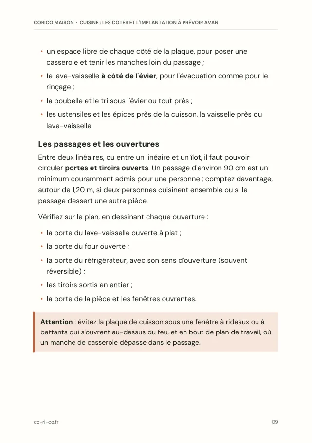 Aperçu de la page 9 de l'ebook Cuisine : les cotes et l'implantation à prévoir avant de commander