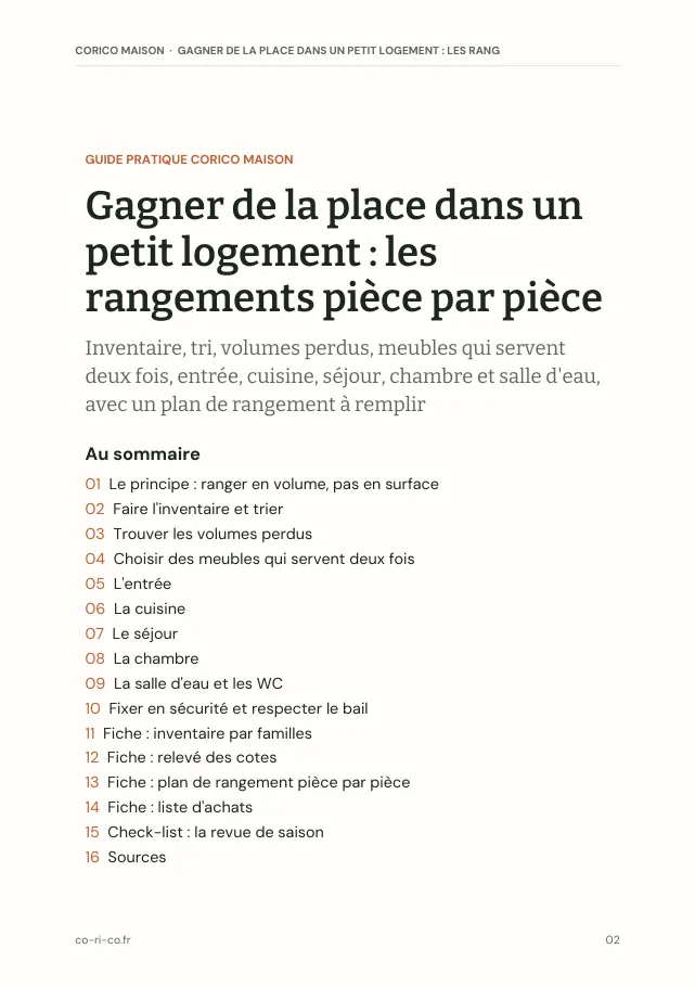 Aperçu de la page 2 de l'ebook Gagner de la place dans un petit logement : les rangements pièce par pièce
