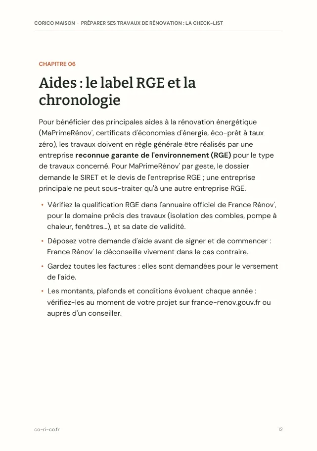 Aperçu de la page 12 de l'ebook Préparer ses travaux de rénovation : la check-list