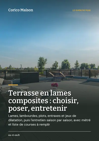 Couverture de l'ebook Terrasse en lames composites : choisir, poser, entretenir